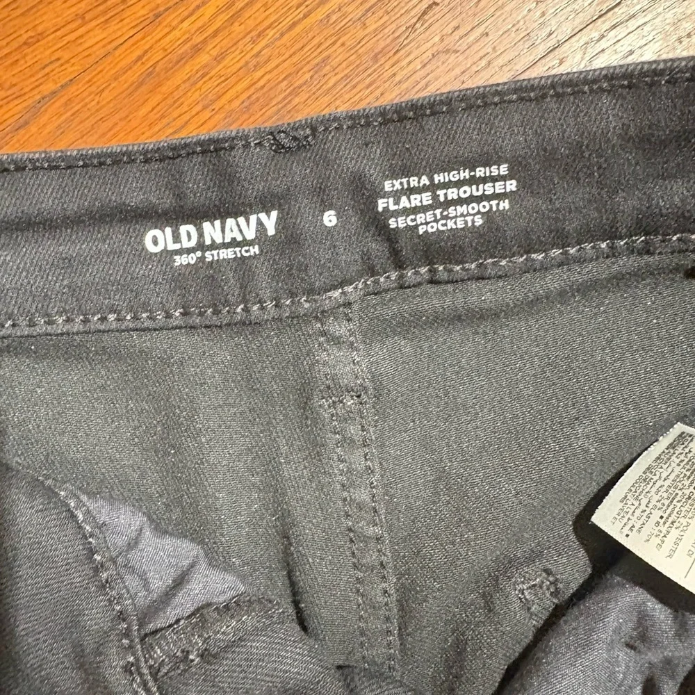 Old Navy Women’s Black Extra High Rise 360 Stretch Trouser Flare Jeans Size 6 - Picture 14 of 14